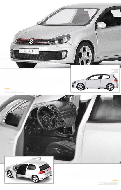 1:36 Volkswagen Golf 6 GTI Carro de Brinquedo Miniatura de Metal SUV Com Função de Recuo Portas Que Abrem Coleção Educacional Presente Infantil