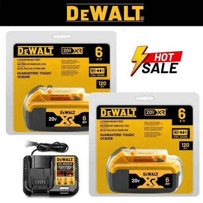 Bateria recarregável de íons de lítio DHL Ship DEWALT 20V 6.0Ah para ferramentas elétricas, substituição de bateria max DCB184 DCB200 DCB182 DCB180 DCB181