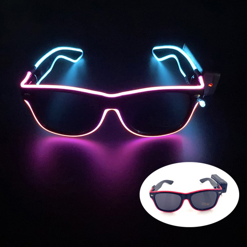 New Cool Wireless Glowing LED Light Up Glasses For Rave Festival Party Luminous Neon Mosaic Sunglasses Club Disco Eye Glasses