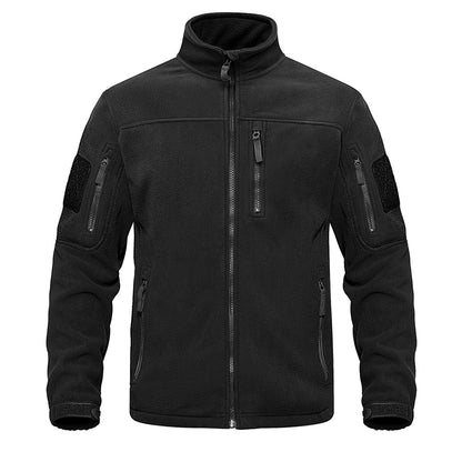 TACVASEN Full Zip Up Green Fleece Jacket Thermal Warm Work Coats Mens Zipper Pockets Jacket Hiking Training Outwear Windbreaker