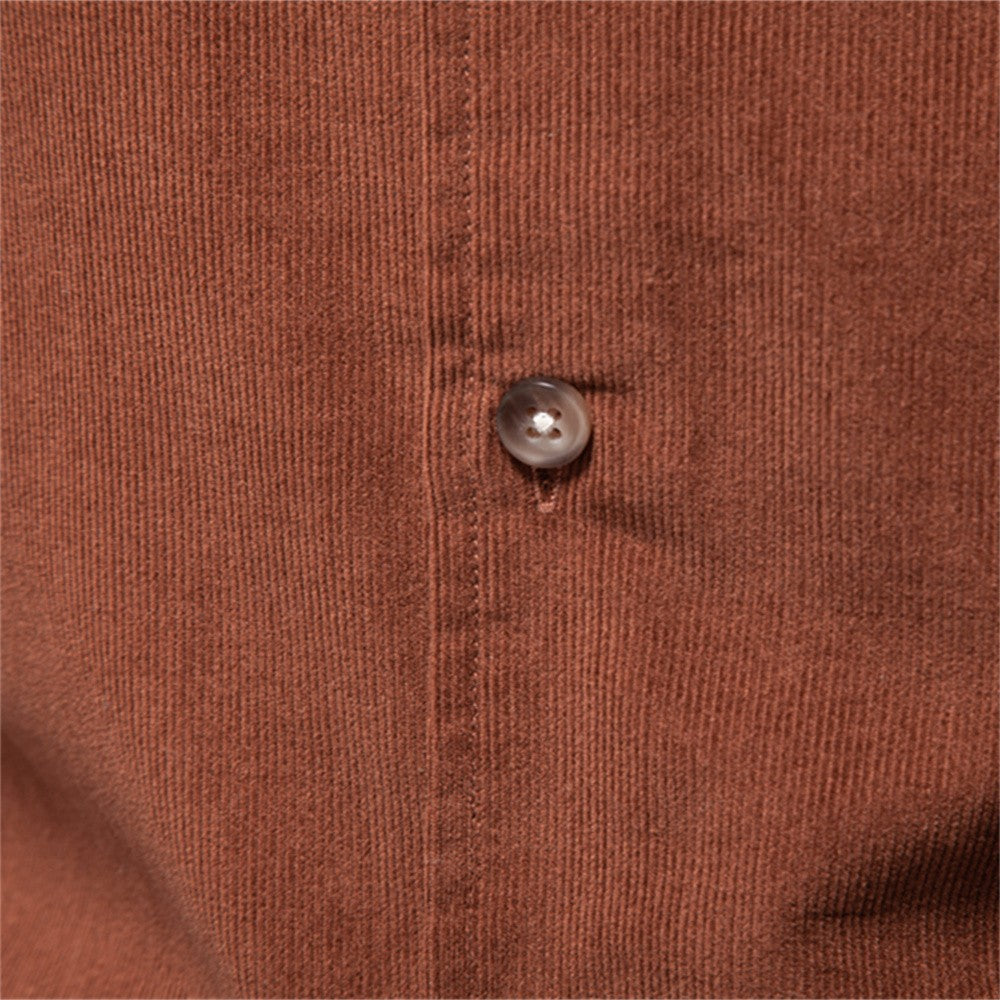 AIOPESON 2025 Corduroy Shirt Men 100% Cotton Solid Color Autumn Winter Thicken Business Casual Long Sleeve Classic Mens Shirts