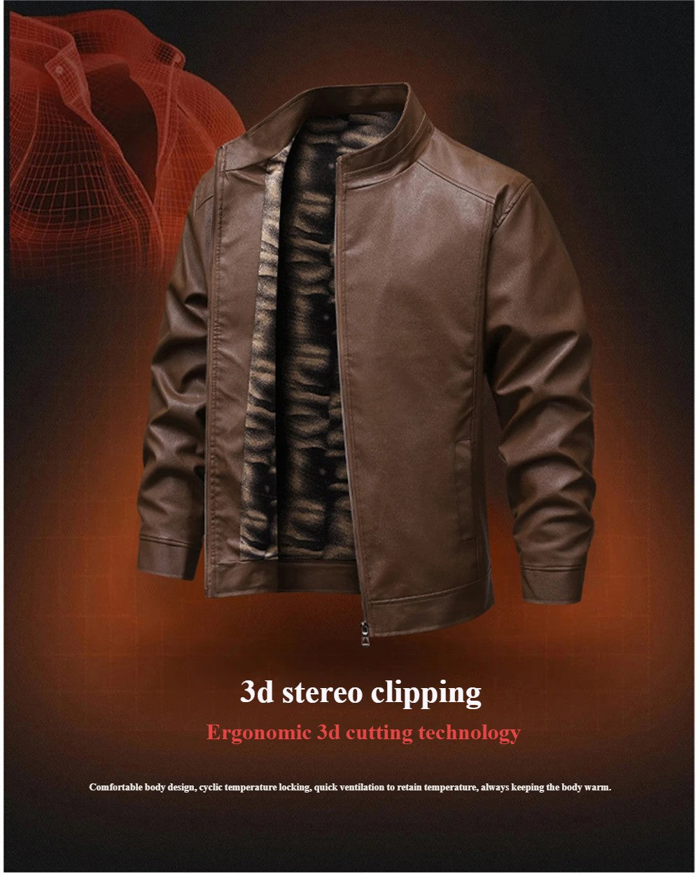 2025 New Men's autumn thin velvet leather jacket, warm and retro men's motorcycle jacket, outdoor casual PU leather jacket