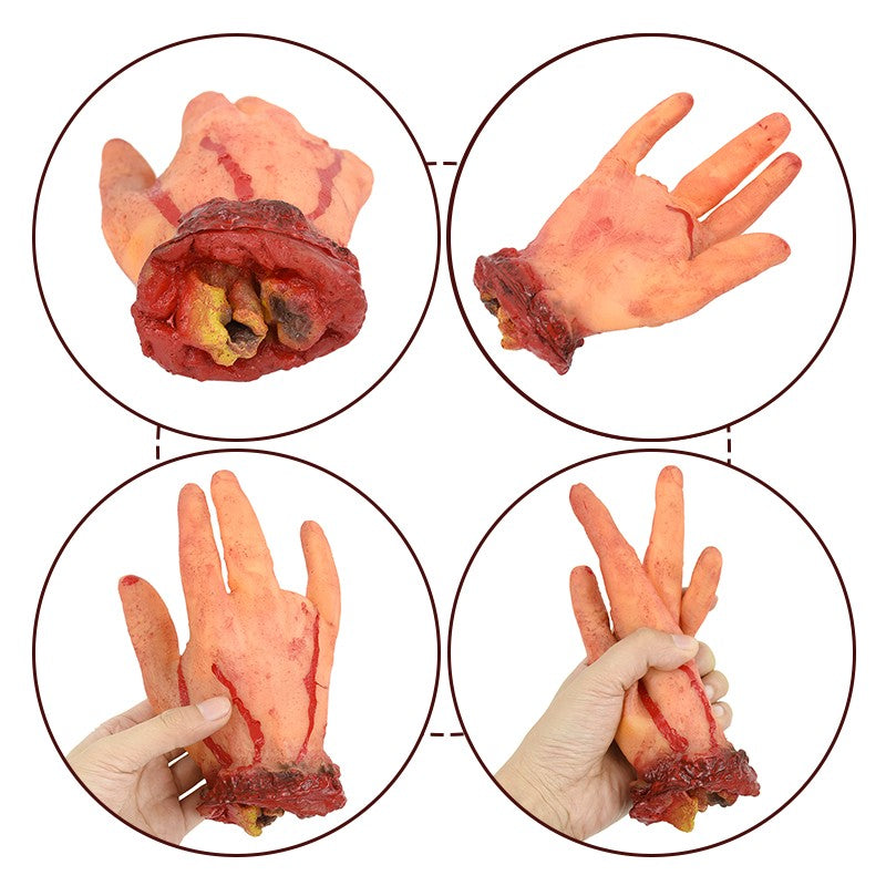 1-2PCS Scary Halloween Decor Bloody Broken Body Parts Fake Hands Legs Arms Brain Heart Horror Party Props
