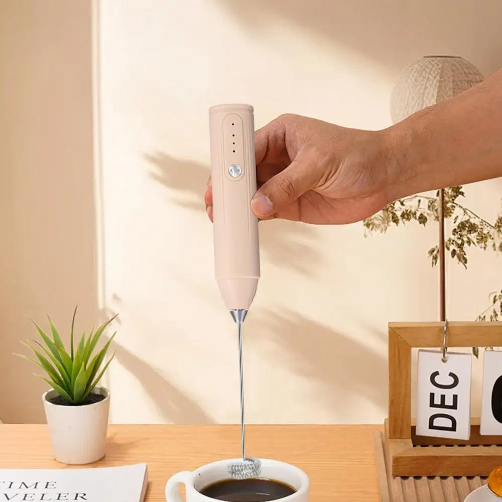Portable egg beater, charging electric milk frother, mini handheld beverage milk coffee machine, 3-speed household kitchen mixer