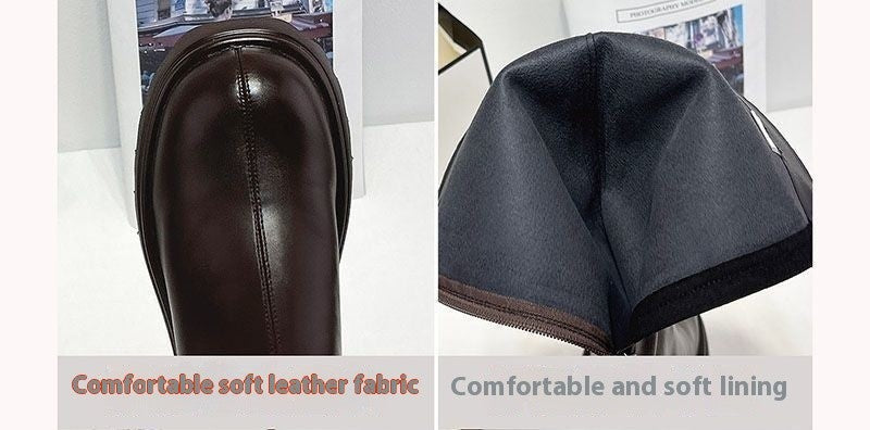 Real Soft Leather Boots 2025 Autumn And Winter New Knight Boots Height Increasing And Slimming Boots Thick Soled High Boots Long