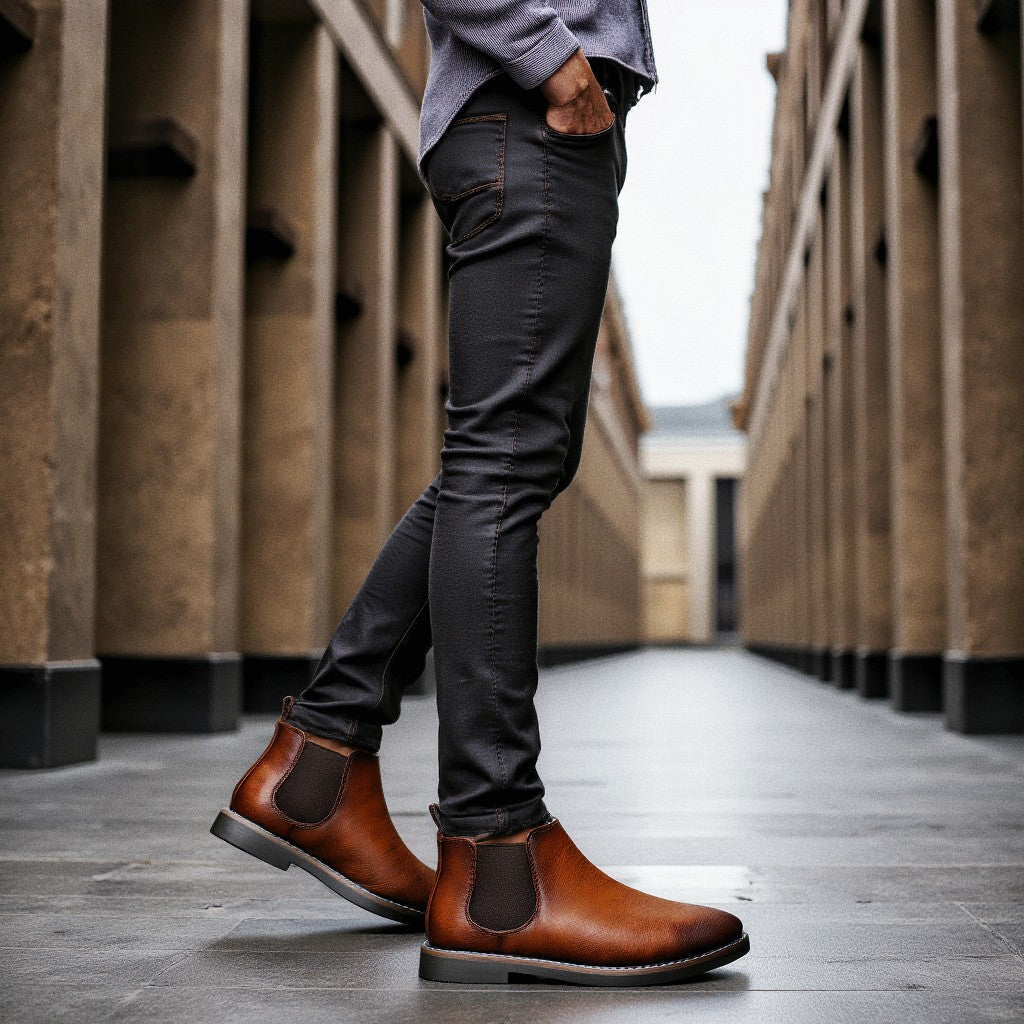 40~46 Botas Masculinas Chelsea Boots Marca Retrô Confortável Moda Masculina
