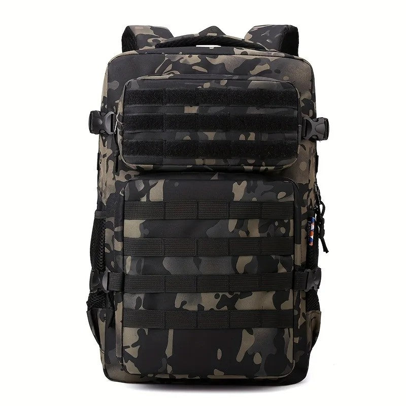 Mochila Tática Masculina Camuflada, Mochila para Hiking e Camping, Mochila Esportiva Grande Capacidade Multicamadas para Uso Externo