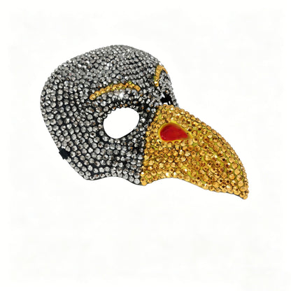Steampunk Gothic Bird Beak Mask Full Rhinestone Craft Retro Venetian Style Halloween Masquerade Wedding Party Diamond Mask