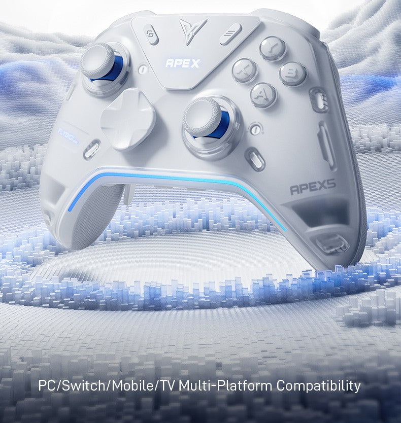 Flydigi Apex 5 Controller Gamepad Wireless Gamepad for PC /Switch/Phone/TV/Tablet Computer, Charging Dock with Cool RGB Screen