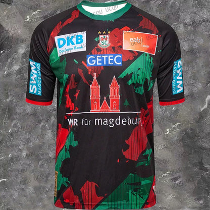 Mens SC Magdeburg Handball Shirt Women Men Sportwear Oversize Training Handball Uniform Breathable Unisex Quick Dry Sport Pajama
