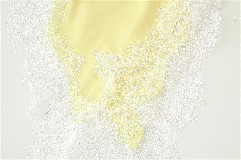 New Lace Mini Spaghetti Strap Dress For Women Irregular Backless Slit Sexy Evening Party Dress Female High Waist Bottom Dresses