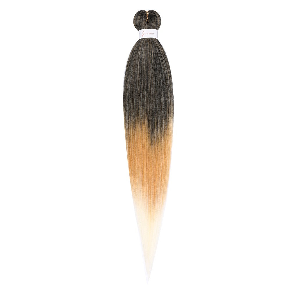 Cabelo Sintético Trançado Pré-esticado Profissional Sem Coceira Fibra Que Sela Em Água Quente 30'' Ombre Textura Yaki Extensões de Cabelo para Trança
