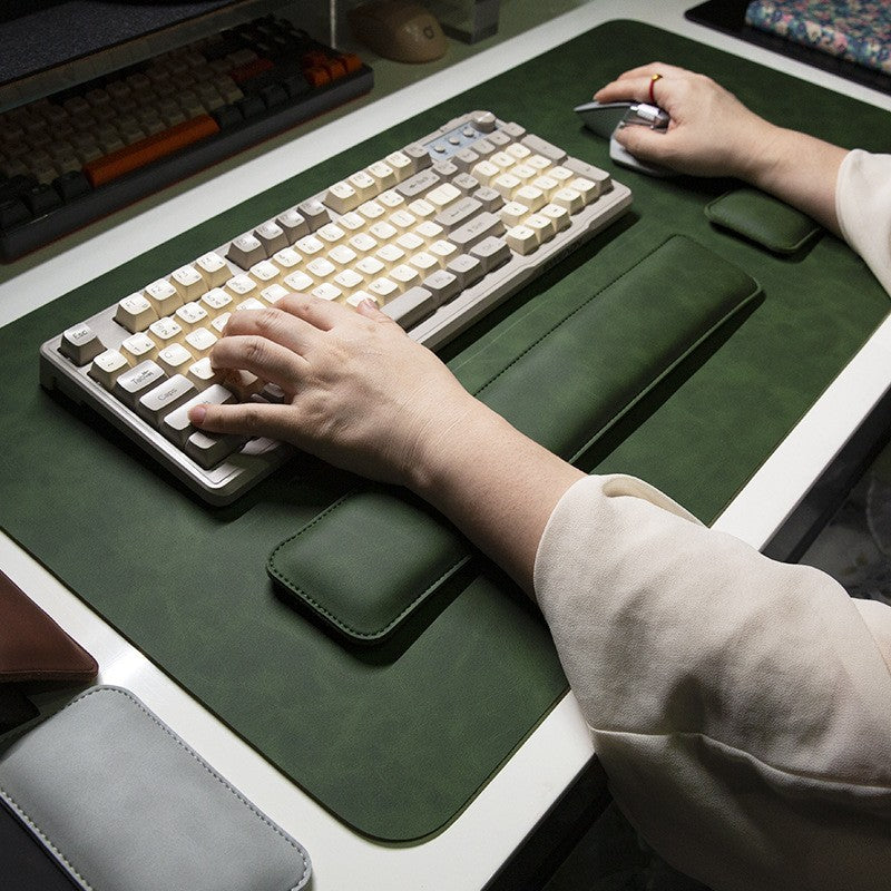 Desk Mat Waterproof PU Mouse Pad Large Mousepad Laptop Non-slip Desk Pad Keyboard Mats Mouse Mat Mouse Wrist Guard Three Pieces