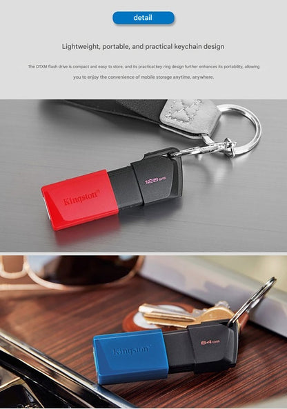 Pen Drive Kingston USB 3.2 Gen 1 Unidade Flash 64GB 128GB 256GB Disco Flash Mini Chave de Memória Original Pen Drive 3.2 para PC