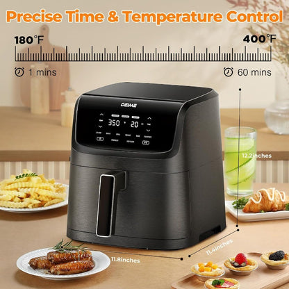 Large Capacity 7.2 QT 1700W Air Fryer with 8 Presets LCD Touch Screen for Healthy Cooking at Home Oilless Oven with NonStick Ba
