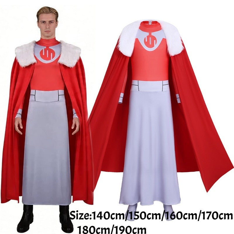 Invincible Thragg Cosplay Costume Jumpsuit with Cloak Adult Viltrumite Roleplay Outfit for Halloween Carnival Fancy Dress