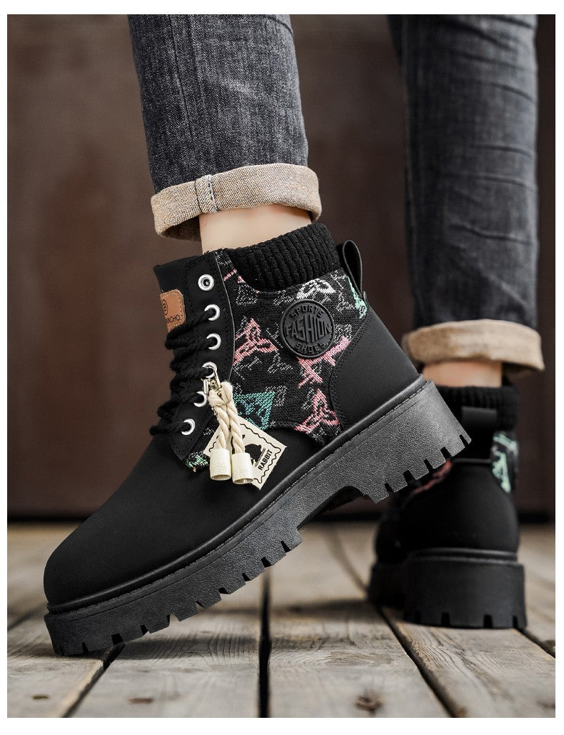 Men's boots four season classic big head casual boots soft sole non-slip breathable Joker high-top outdoor comfort tooling boots