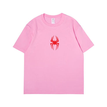 Summer New Spider Man Crossover Universe T-shirt for Men's and Women's Anime Graphic Short Sleeve Loose Cotton Tops Clothing