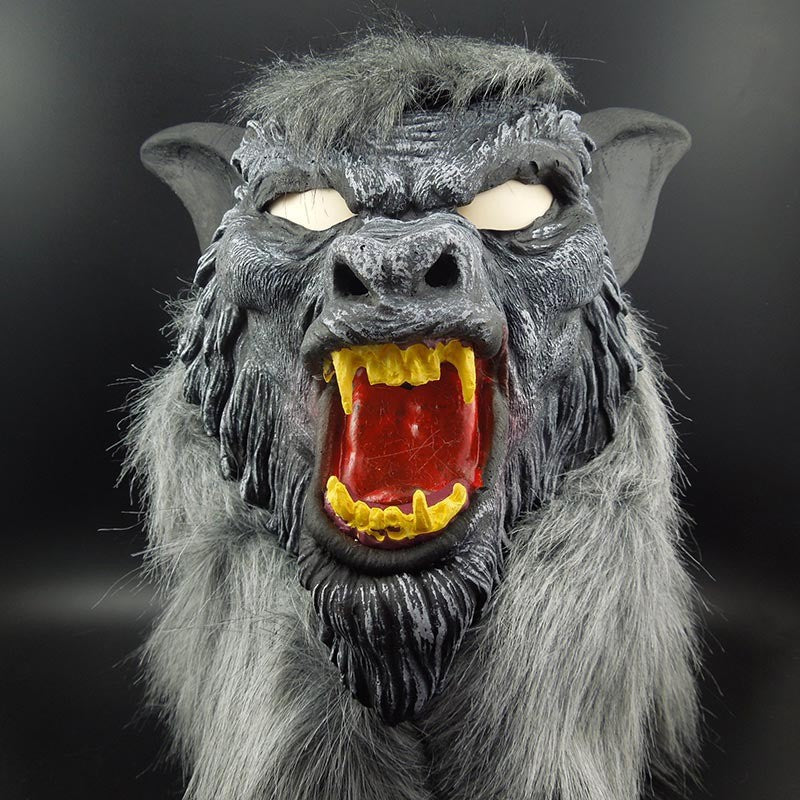 Halloween Creepy Wolf Cosplay Wolf Mask Werewolf Claws Set Gloves Terror Devil Fancy Headdress Performance Props Party Dress Up