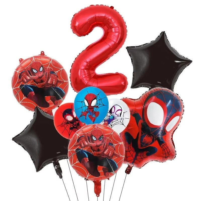 Mask Spider Hero Birthday Party Supplies Tableware Kit Plates Cups Tablecloth Backdrop Balloons Kids Party Decorations Favors