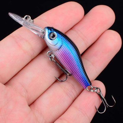 1 Isca Artificial Flutuante Mini Minnow Crank Wobbler Jerkbait Rígida para Pesca de Robalo em Água Doce e Salgada