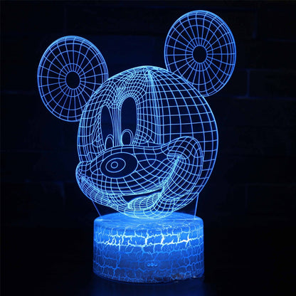 3D Night Light Mickey Mouse Clubhouse 7/16 Color Changing USB charging  Light Bedroom Decorative Light Children's Birthday Gift