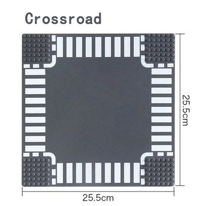 Placa de Base para Construção 32*32 Blocos de Montar Compatível com Todas as Marcas Cidade Rua Estrada Base Reta Cruzamento Curva Junção em T