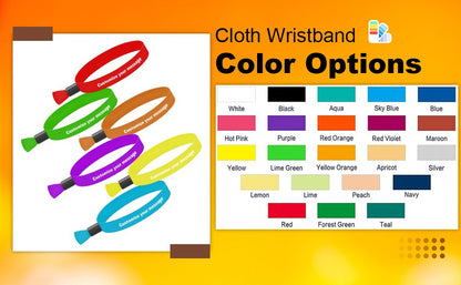 200PCS Custom Cloth Wristbands Personalized Events VIP Wristbands for Festival Gatherings Admission Party