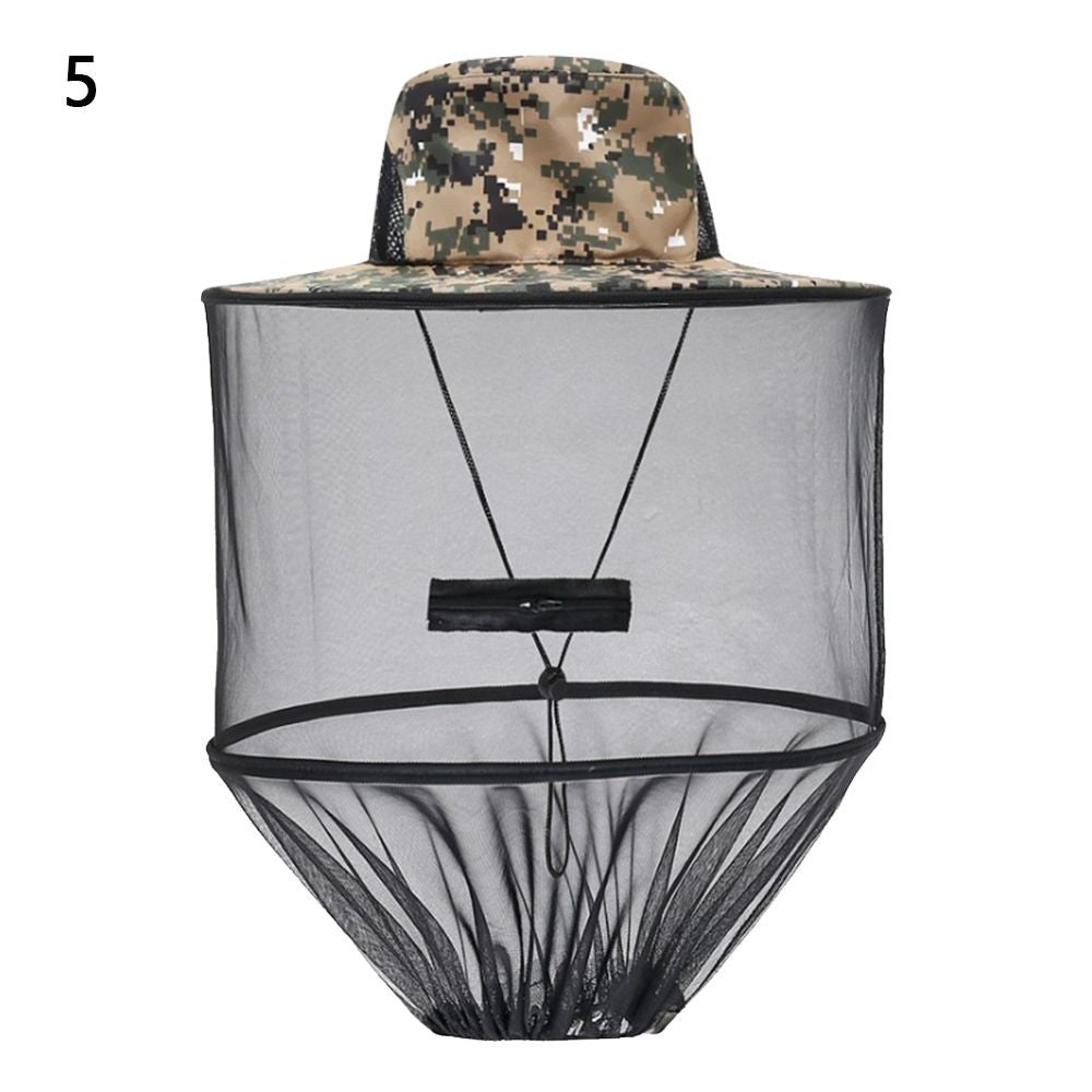 Chapéu Mosquiteiro Com Tela Protetora Repelente Insetos Abelhas Proteção Masculino Feminino Chapéu De Pesca Protetor Solar Ao Ar Livre