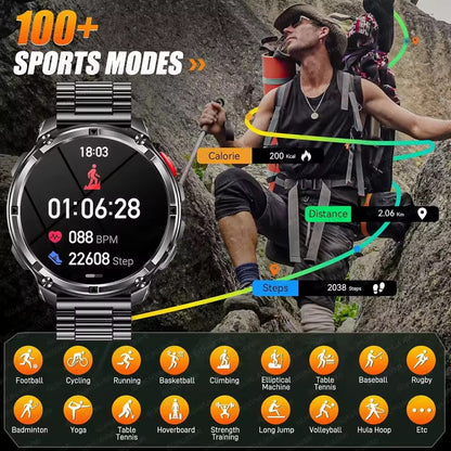 Smartwatch T-Rex 3 de Grau Militar, Bateria de 1100mAh, À Prova D'água 10ATM, GPS, Chamada Bluetooth, AMOLED HD, Masculino, Esportivo, Novo Modelo 2026