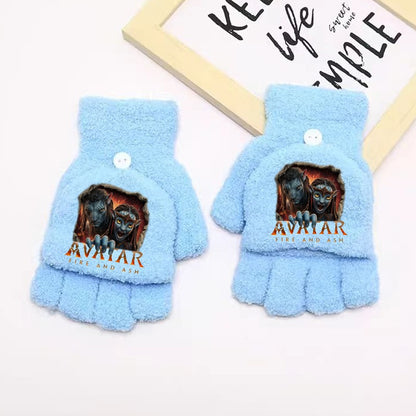Luvas Avatar Fogo e Cinzas Disney para Menino Inverno com Capa Virada Luvas Crianças ao Ar Livre Quente Luva Fofa Acessórios de Roupa Infantil Presente