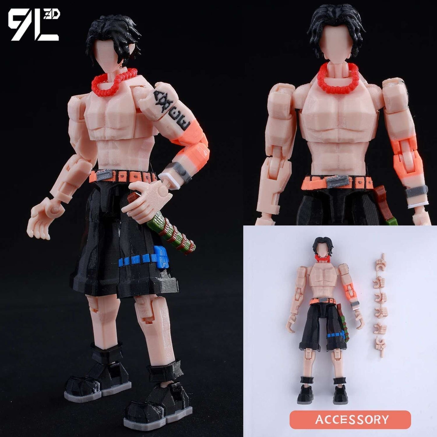9L3D Lucky13 Titan 13 Ichigo Kurosaki Anime Action Figure Dummy 13 Espada Posável Máscara Oca Modelo Decoração Surpresa de Aniversário