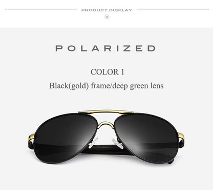 Outdoor Driving Sunglasses Mens Fashion Pilot Polarized Sun Glasses Men Women Polycarbonate Lenses 0945