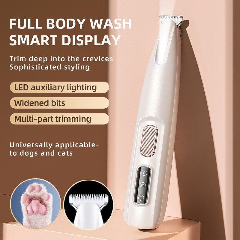 Aparador de Patas de Cachorro com Luz LED Aparador de Pelos para Animais de Estimação Totalmente à Prova D'água com Display LED Máquina de Tosa para Cães Lâmina de 18mm