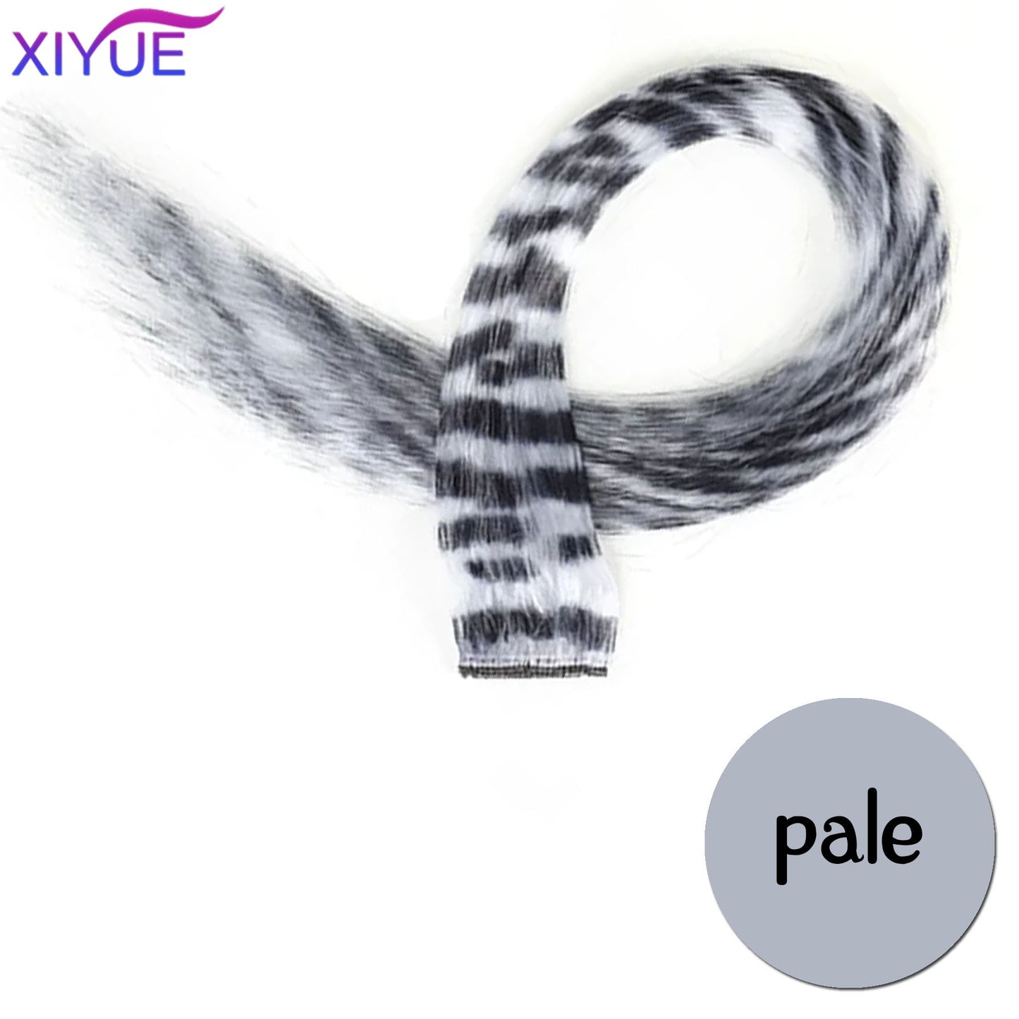 Synthetic One Card Hair Extension Wig Hair For Women Long Straight Clip-in Colored Zebra Line Feather Hair Extensions Fake Hair