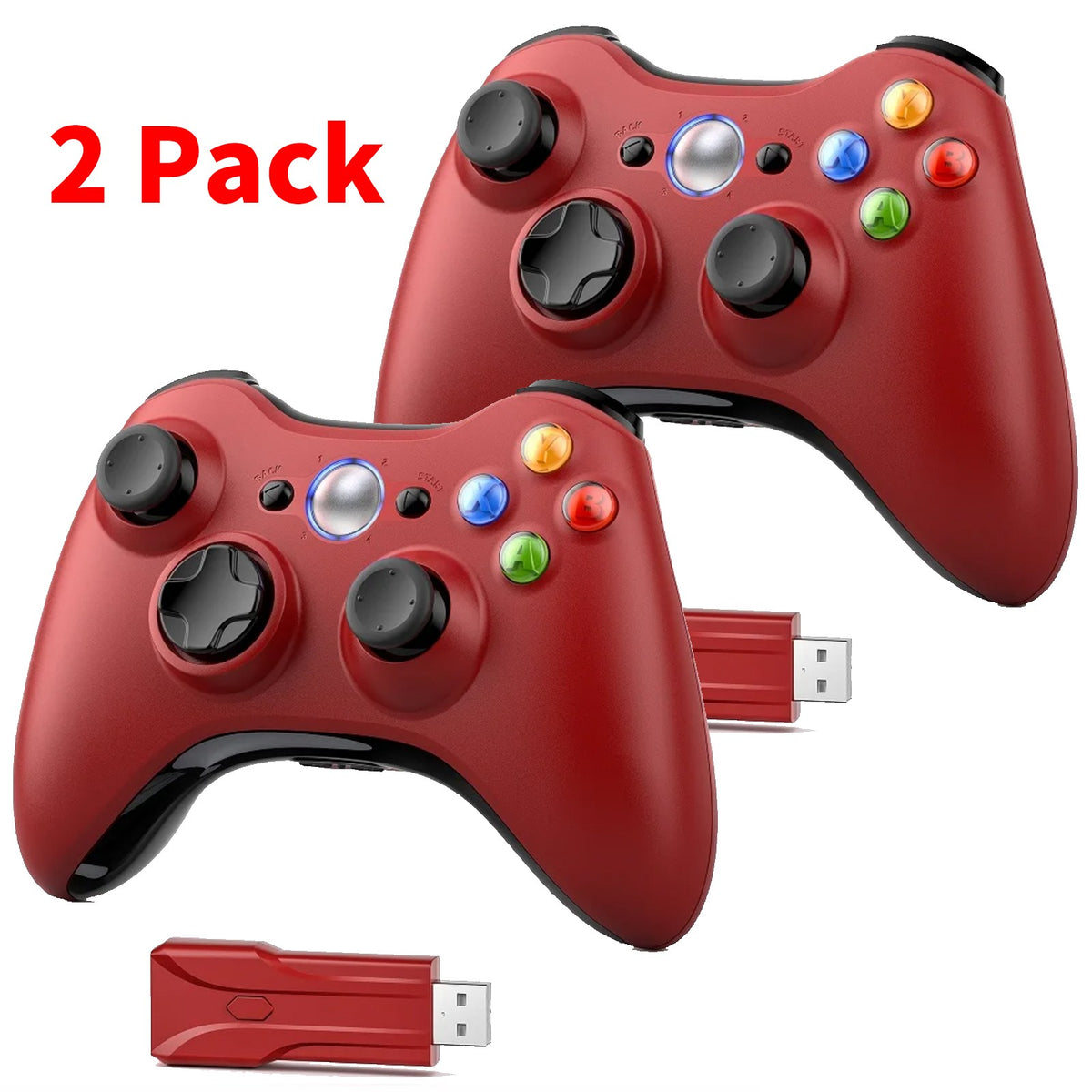 For Xbox 360 Slim/Lite/E/PC Controller,Wireless/Wired Game Remote Control 6-axis Gryo Dual Vibration Precision Joystick Gamepads