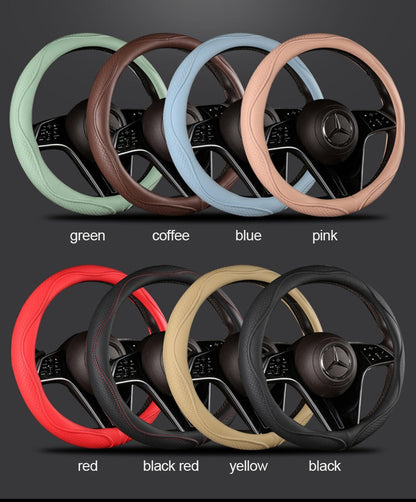 Motopets Carro Anti-Derrapante Capa de Volante em Couro Capa Protetora de Volante Universal Estilo Fashion 38cm Tipo O D
