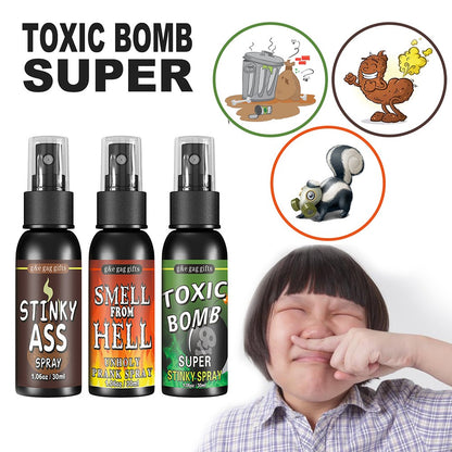 6 unidades-1 unid. 30ml Adereços de Halloween Spray Líquido de Peido Não Tóxico Bomba de Cheiro Fedorento Brinquedo de Pegadinha de Gás Malcheiroso Artigos de Festa de Brincadeira