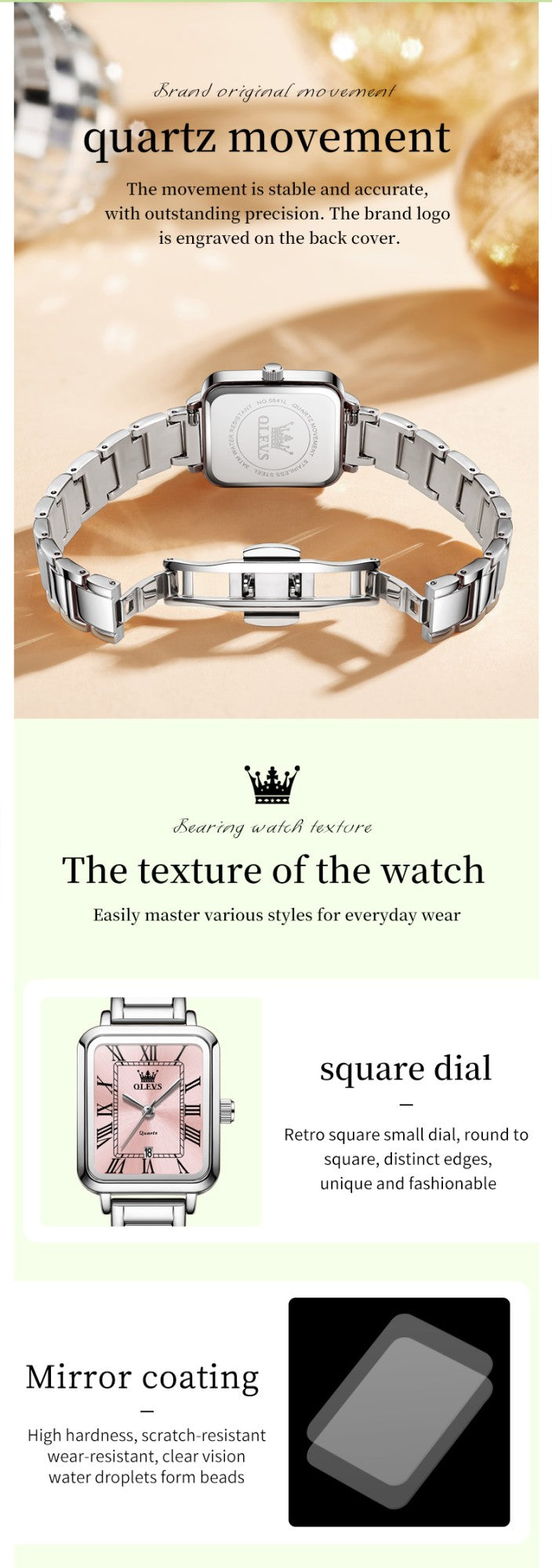 OLEVS 5641 Women Watch Original Luxury Quartz Watch Women's Roman Scale Waterproof Watch Fashion Elegant Dress Women's Watch