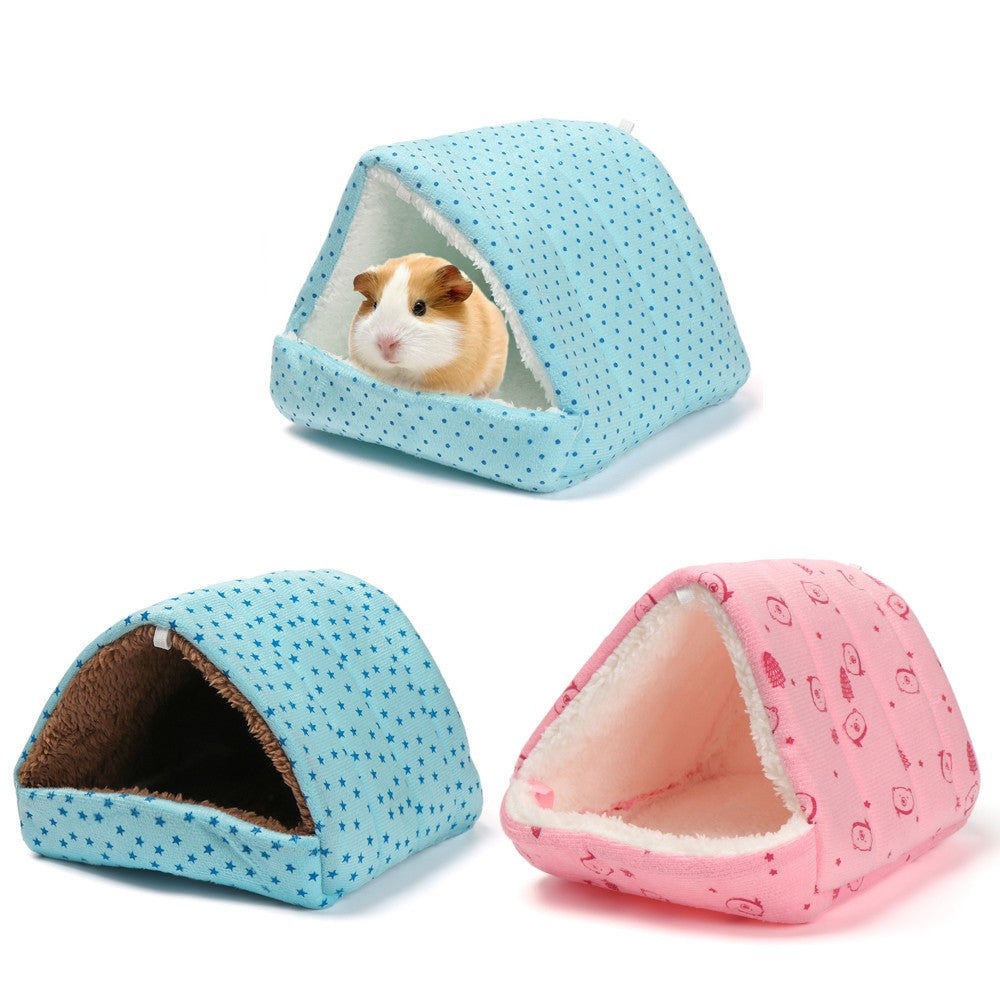 Inverno Bonito Desenho Animado Coelho Esquilo Mini Gaiola Ninho de Porquinho-da-Índia Pequenos Animais Ratos de Estimação Cama Casa de Hamster Quente Macia