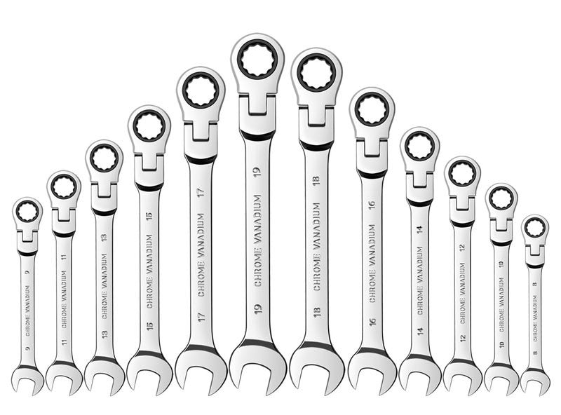 1 Chave Catraca Flexível com Cabeça Articulada para Garagem, Ferramenta Manual Métrica para Reparo Automotivo e Residencial