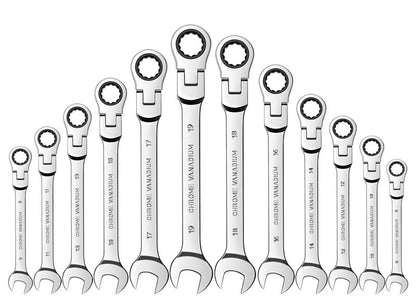 1 Chave Catraca Flexível com Cabeça Articulada para Garagem, Ferramenta Manual Métrica para Reparo Automotivo e Residencial