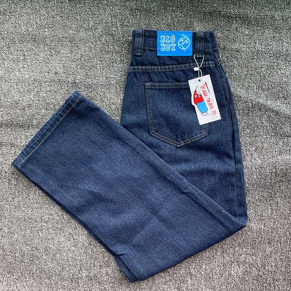 Y2K Embroidery Baggy Boy Jeans Women Streetwear Gothic Cartoon Blue Straight Jeans Retro Punk Rock High Waist Denim Trousers