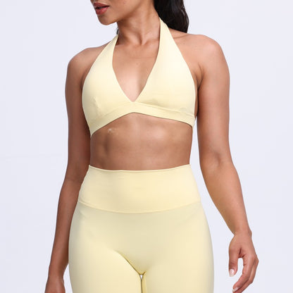 DIAS FIT JOY -Neck Hanging Neck Naked Feeling Yoga Bra for Running Fitness Cycling - Breathable Comfortable Sports Bra for Women