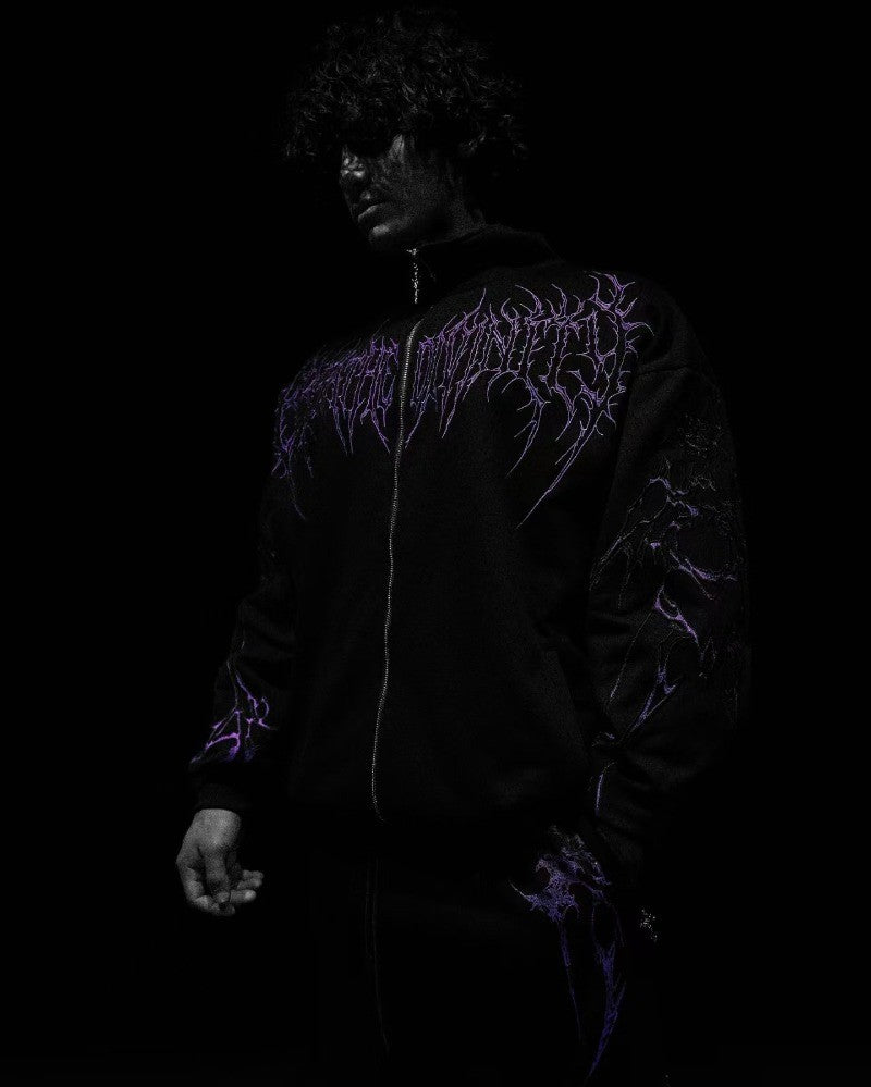 American Gothic Harajuku dark style fashion men jacket Y2K high street casual personality clothing oversized trendy sportswear