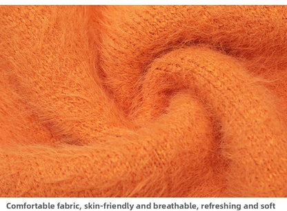 KKyesiou Dopane Orange Knitted Sweater loween Design Men Women Retro American Sle Couple's Long Sve Casual Loose Fit