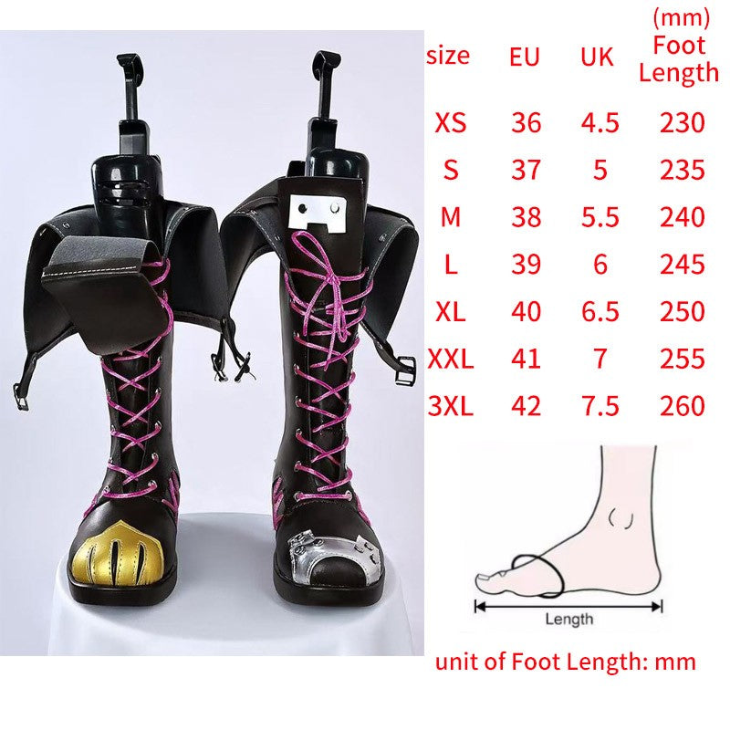 Peruca de Cabelo para Cosplay Arcane Jinx Traje Anime Sapatos Botas para Cosplay Jinx Feminino para Meninas, Mulheres, Role Play, Festa, Carnaval, Roupas