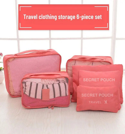 6pcs Multifunction Travel Bags Waterproof Clothes Storage Luggage Organizer Pouch Packing Cube Men And Women Travel Storage Bag