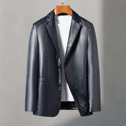 Casual leather suits, genuine leather jackets, men's leather jackets, sheepskin, slimming, large sizes for autumn and winter