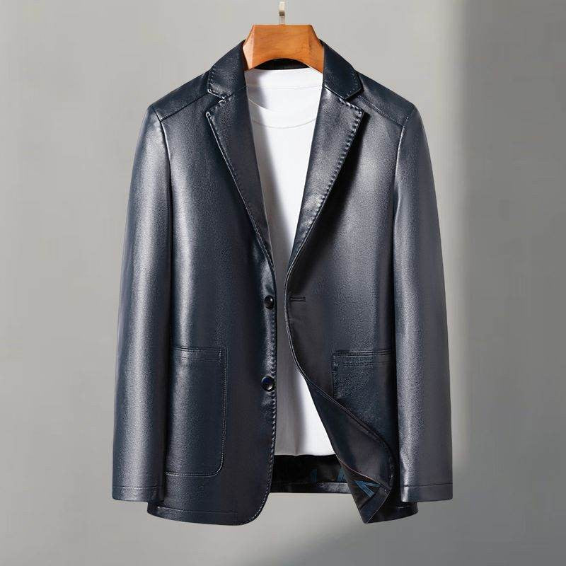 Casual leather suits, genuine leather jackets, men's leather jackets, sheepskin, slimming, large sizes for autumn and winter